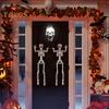 Halloween Skeleton Figurine 5 Pack 16in Full Body Posable Joints Bone Statue Spooky Cobweb Ornament with 20 Fake Spiders Halloween Decoration