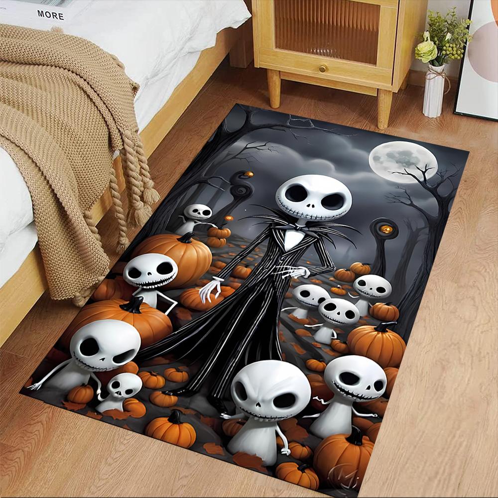 Jack Skellington Area Rug Suitable for Kitchen Dormitory Game Room Foyer Antislip Carpet Decorate Offices Best for Christmas