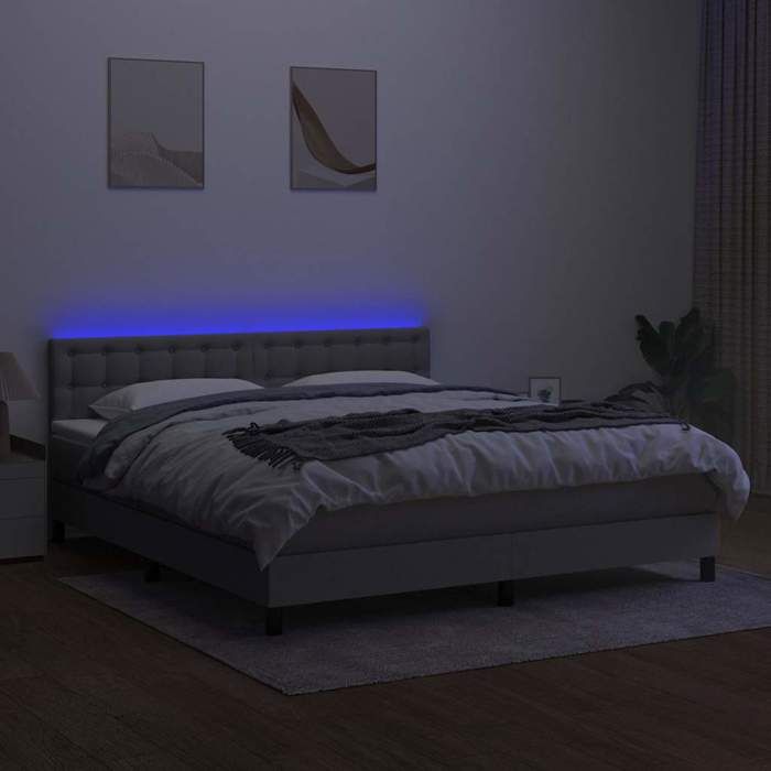 Maison Exclusive - Sommier à lattes de lit matelas LED Gris clair 160x200 cm Tissu