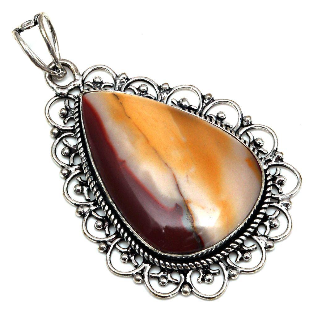 Pendant Wild Horse Jasper Gemstone Mother'Day Gift 925 Silver Jewelry 2.25"