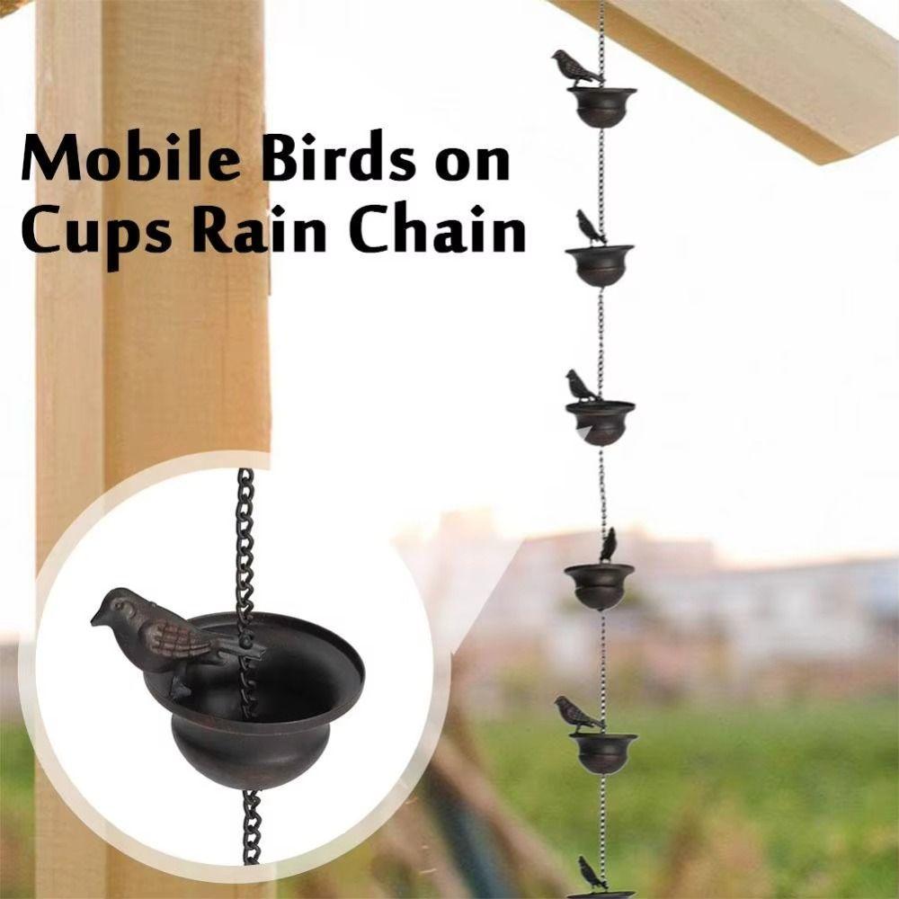 Mobile Birds Rainwater Chain Metal Drainage Chain Fashion Rain Chain  for Outdoor Decor