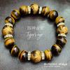 Браслет из натурального камня Power Stone для мужчин Four Divine Beasts Power Stone Tiger Eye AAA12mm Four Divine Beasts Gold Engraving Tiger Eye 14mm Luck with