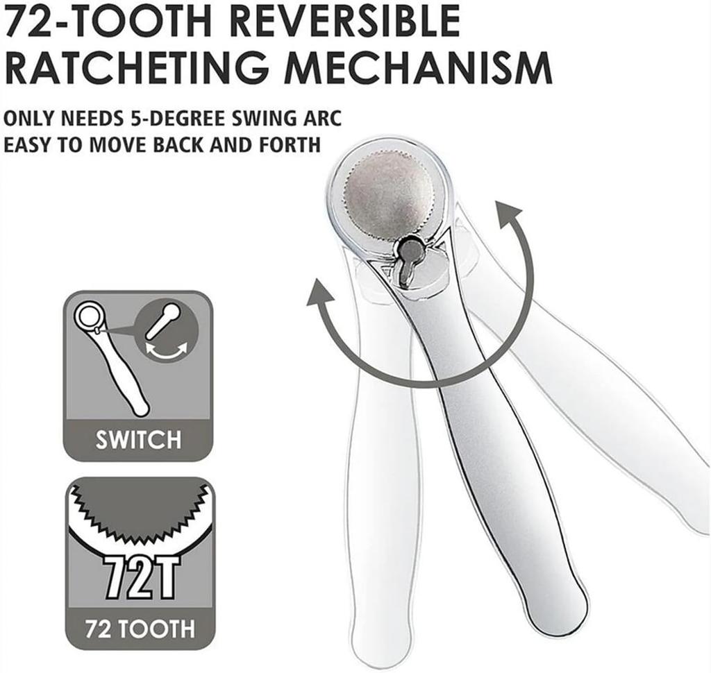 Набор мини-трещотки Bestgle с насадками, маленькой реверсивной трещоткой и кейсом для хранения для ремонта бытовой техники, 28 предметов, 72 зуба