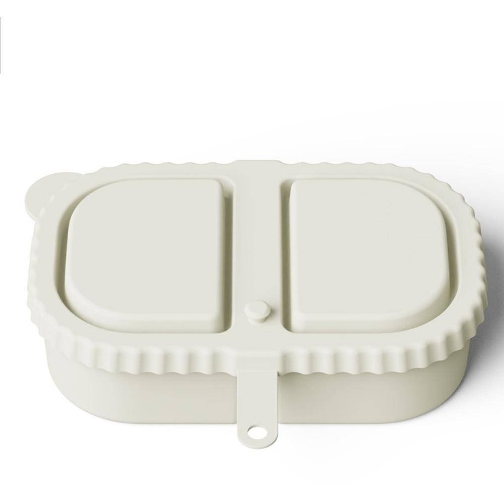 Reusable Silicone Snack Containers with Lids Mini Containers 2 Compartments Portable Food Storage Box for Picnic Tools Box