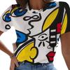 Летний топ с круглым вырезом и принтом абстрактной картины Пикассо в 3D, модные повседневные женские футболки с короткими рукавами