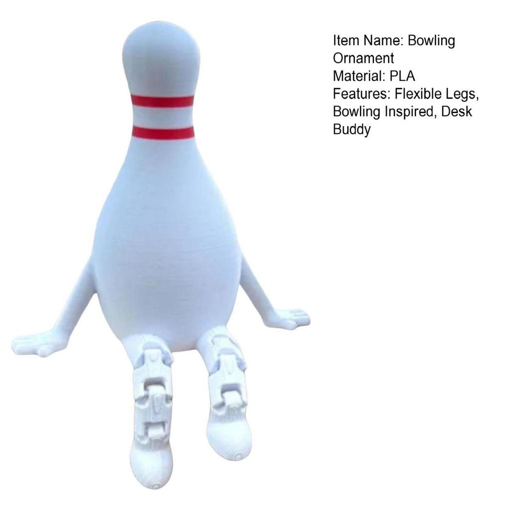 Yousheng Flexible Bowling Buddy Bowling Pin Ball Desk Buddy с шарнирными ножками, 3D-печатный орнамент на тему боулинга, подарки для любителей боулинга