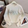 Heavy Industry Sequin Design Sense Crew Neck Pullover Women's Autumn and Winter New Fashion Versatile Knitted Sweater