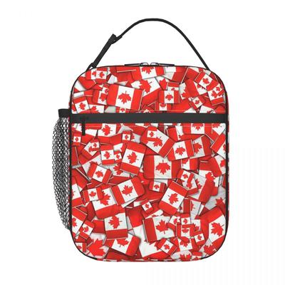 Canada Flag Pattern Insulated Lunch Bag for Women Children Portable Food Boxes Thermal Lunch Box Tote