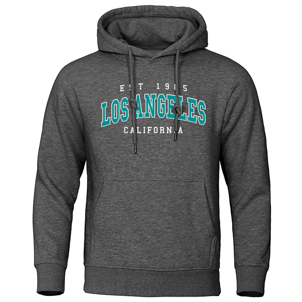 Est 1905 L0S Angeles California Letter Hoodie Autumn Hoody Loose Oversize Clothes Cotton Comfortable Hoody