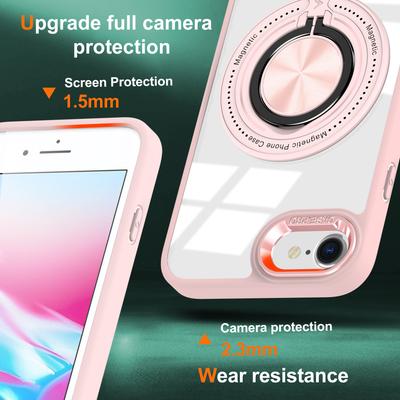 Для iPhone 7/8/SE (2020)/СЕ (2022) Магнитный чехол PC+TPU чехол для телефона кольцо-подставка