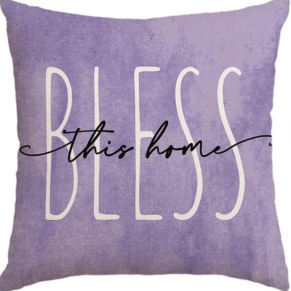 Растение и Цветок Льняная Наволочка Фиолетовая Лаванда С Принтом Подушка Чехол Наволочка Дом Диван