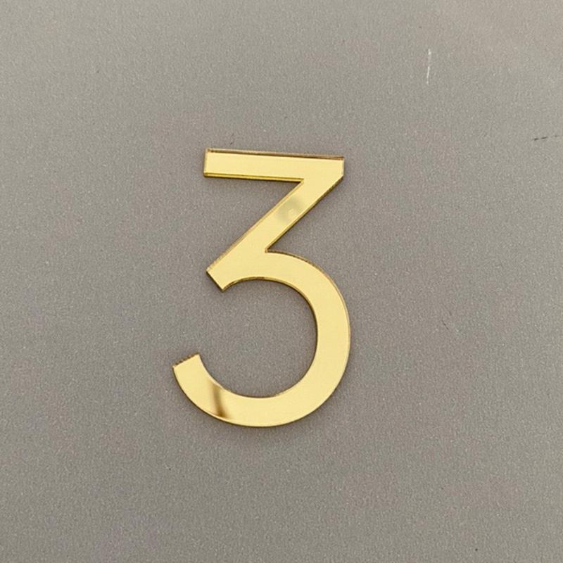 1PC Self Adhesive Door Number Acrylic Plate Address Plaque Mailbox Sign Sticker House Number