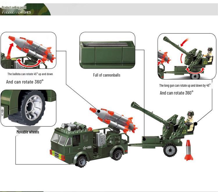 Набор строительных блоков Qimeng "Военный танк и боевой корабль" - Подарок на день рождения для детей