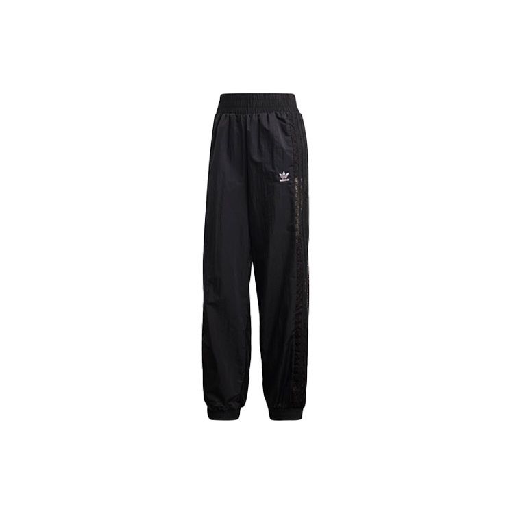adidas Оригинальные Винтажные Спортивные Кружевные Боковые Три Полоски Вязаные Штаны Женские Низ Черные FM1759