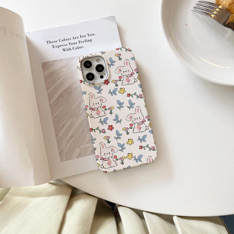 Жесткий чехол Rabbit Flower для Apple 14/13Pro/12/11/X/7Plus