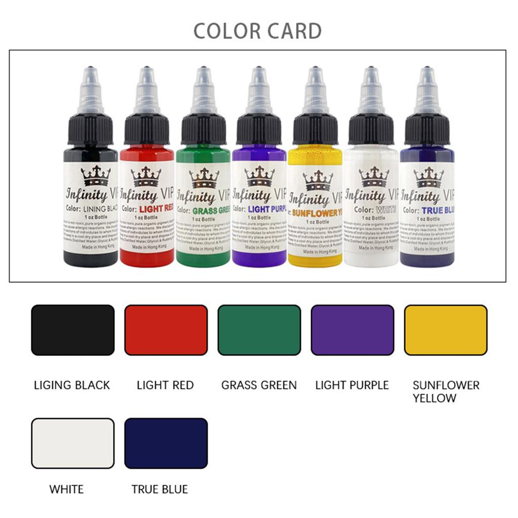 30 мл чернила для татуировки, 7 цветов, натуральные растительные пигментные чернила для тату, набор для тела, бровей, подводки для глаз, губ, татуировки