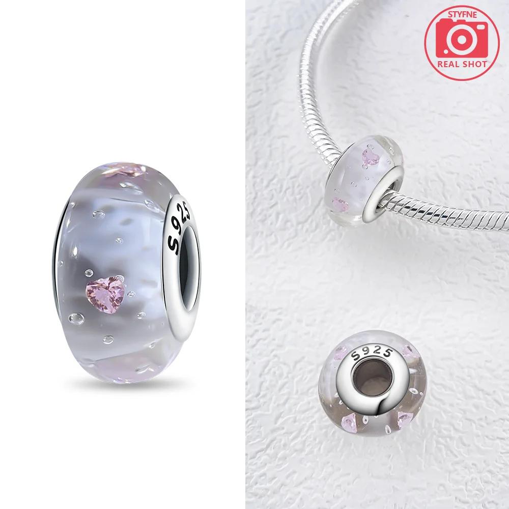 925 Silver Bracelet Women DIY Gift Murano Jewelry with Flower Blue Star Green Turtle Glass Beads