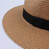Мужская и женская фетровая шляпа в стиле панамы из сминаемой соломы, летняя шляпа