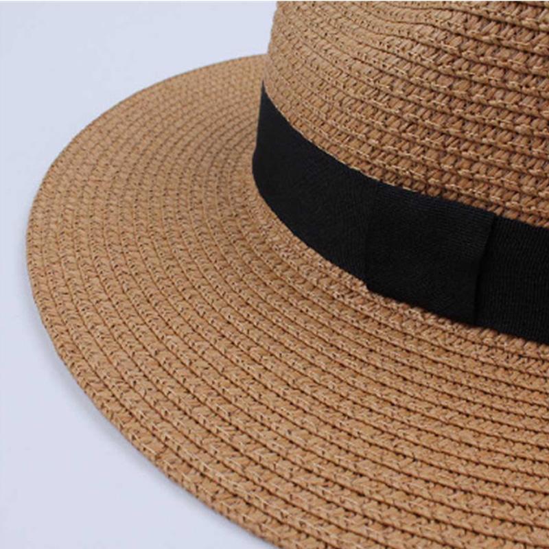 Мужская и женская фетровая шляпа в стиле панамы из сминаемой соломы, летняя шляпа