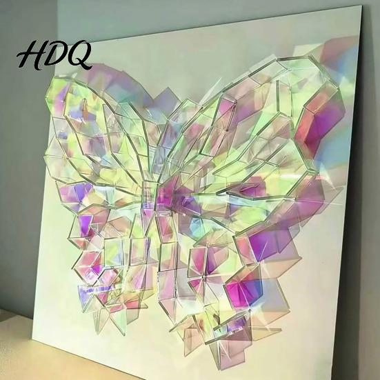 Акриловые квадраты для Resin Art Мини-квадраты с переливом Полупрозрачные радужные элементы 2 см 3 см Голографические плитки DIY Поделки Мозаичное искусство Свет и тень
