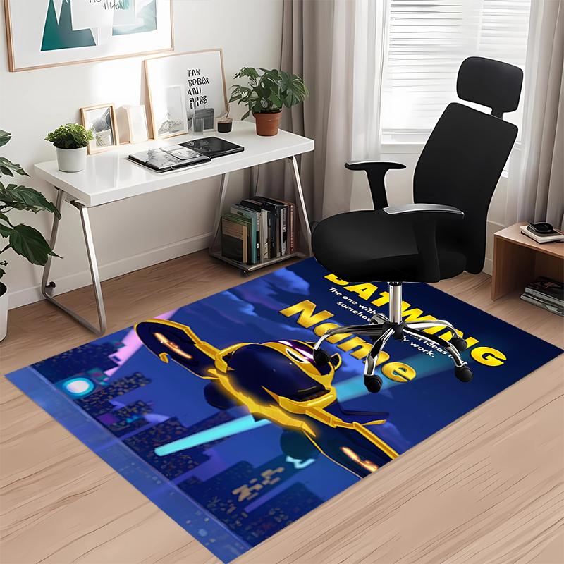 Custom Name Batwheels Printed Carpet, Rug for Office Chair Living Room Bedroom Kitchen Room Decor Gifts.