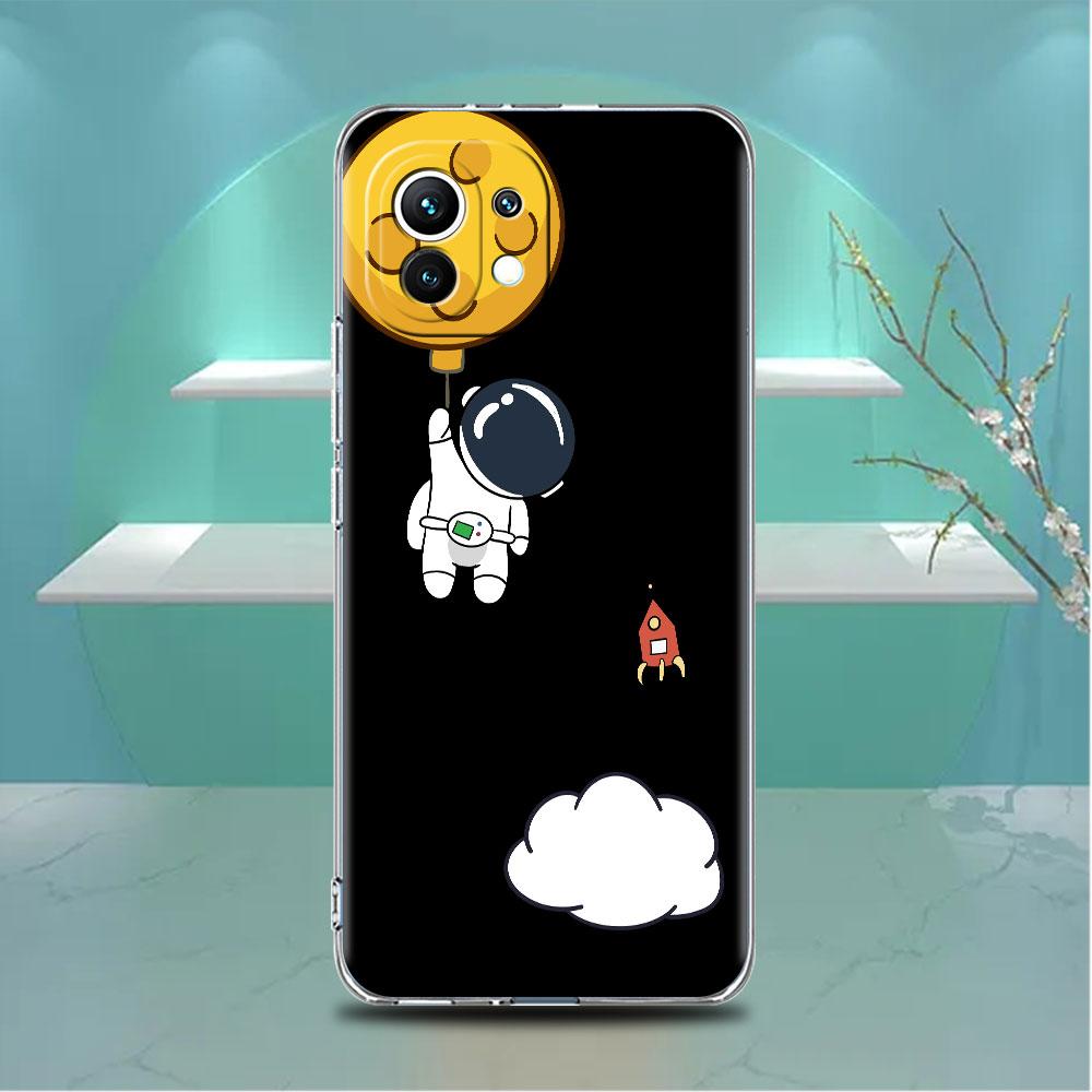 Роскошный прозрачный чехол с астронавтом для Xiaomi Mi Poco X3 NFC M3 Pro F3 F1 11 Lite 12 Note 10 11T 9T, прозрачный чехол для телефона