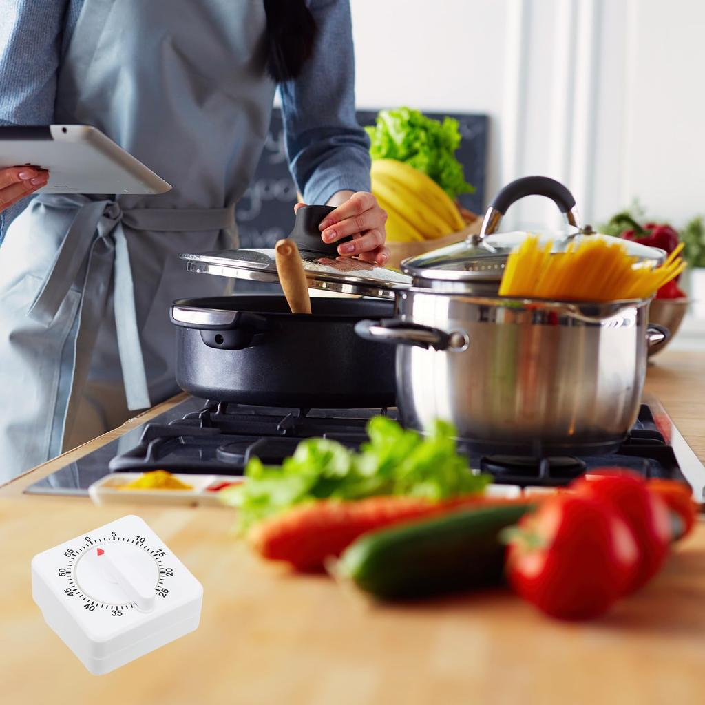 PATIKIL Визуальный таймер обратного отсчета на 60 минут, 2 шт., пружинный таймер для дома, кухни, cooking, класса, учебный инструмент, белый