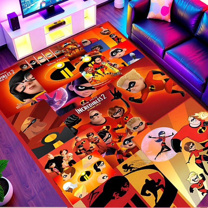 Incredibles Print Rug, Washable Floor Carpet, For Entryway Dorm Laundry Room Office Study, Home Decor Birthday Christmas Gift
