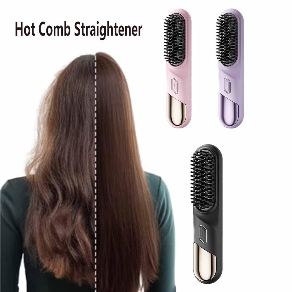 Anti-Scald Design Wireless Hair Straighteners Electric Straightening Comb Travel Styling