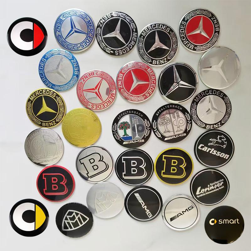 4 шт. 56 мм Наклейки на колпачки ступиц колес автомобиля Аксессуары для Mercedes Benz Brabus AMG Smart Maybach W205 W203 W206 W108 W124 W126