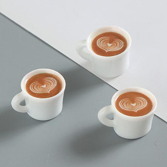 40Pcs Mini Resin Coffee Cups Statues Vivid Appearance Micro Landscape Ornament DIY Crafts Lightweight Dollhouse Decor