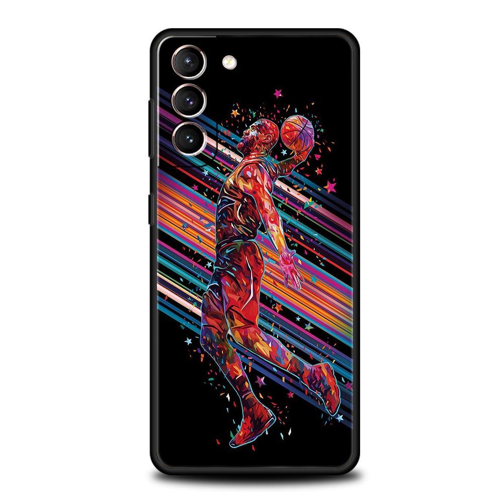 Чехол для телефона со спортивным дизайном «Баскетбольное кольцо» для Samsung Galaxy S25 S24 S23 FE S22 Ultra S20 S21 5G S10 Plus S10E Мягкая черная крышка