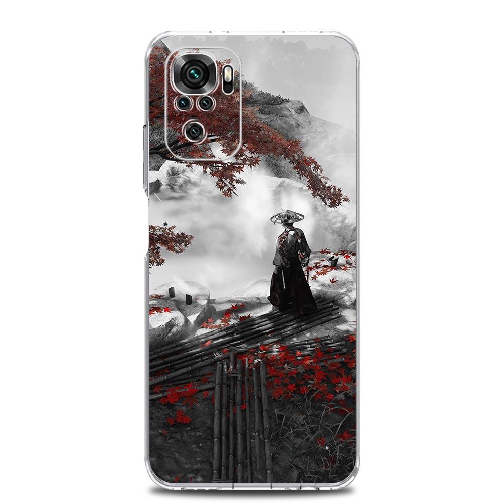 Японский Бусидо Самурай Прозрачный Чехол Для Телефона Для Xiaomi Redmi Note 12 5G 9S 9 8 10 11 Pro+ 9T 8T 10C 9C 9A 7 Pro Мягкая Задняя Крышка