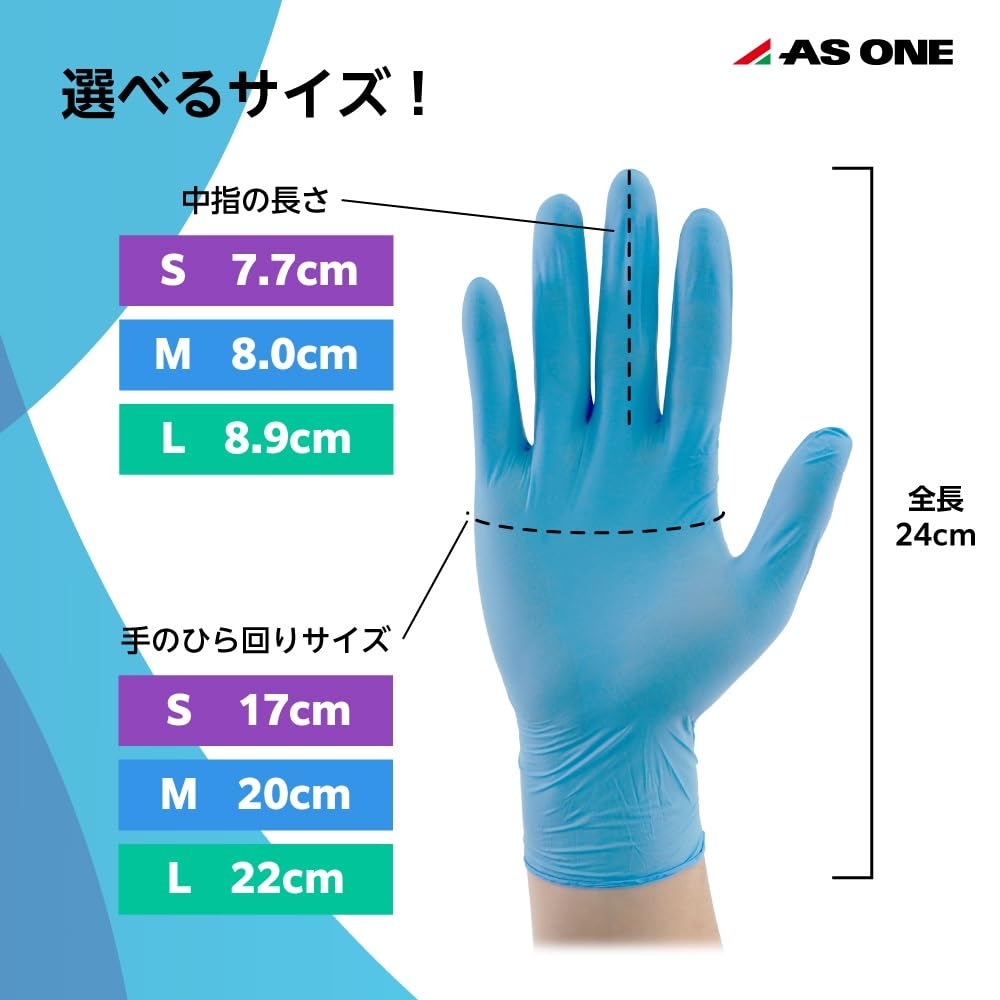 Nitrile M 1 Box Food Sanitation Act for Both Left and Right Fingertip Touch Panel Operable [AS ONE] Gloves, Powder-free, Size, (100 Pieces),