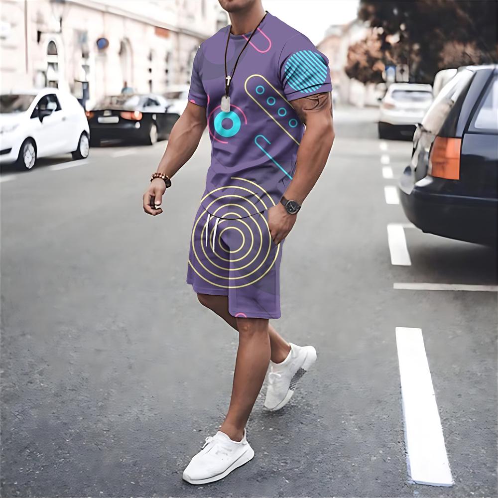 Мужская одежда Летняя футболка с коротким рукавом Шорты Наборы Мужские спортивные штаны Мужские спортивные костюмы Футболки больших размеров Костюмы Уличная спортивная одежда