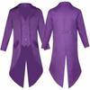 2018 European and American Men's Solid Color Long Fashion Punk Retro Tailcoat Uniform Dress Coat