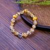 Elegant Yellow Tiger Eye Crystal Beaded Bracelet for Women – Chinese Style Light Luxury Accessory