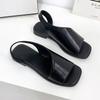 Flat Bottomed Casual Sandals for Women, New Style for Outerwear, Plus Size, Square Heel, Square Toe, Saroma Sandals