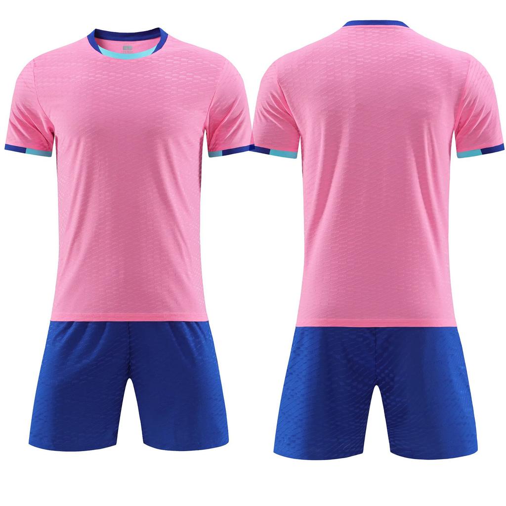 Wholesale football jersey set Customized men's and women's training short-sleeved jersey Student sports competition breathable and quick-drying 