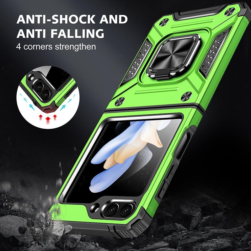 Anti-Drop Folding Armor Cover Stand Case for Samsung Galaxy Z Flip 5 Flip5 5G Non-Slip Cell Phone Bag