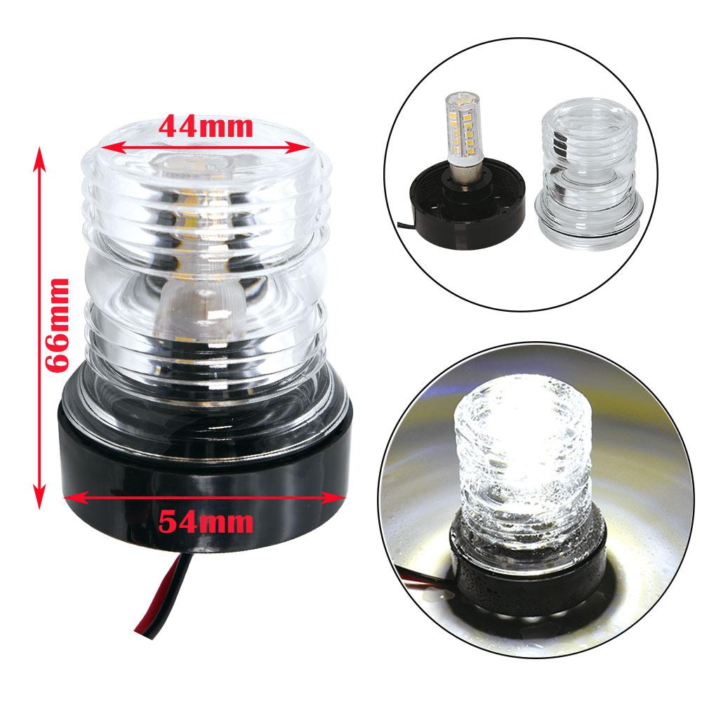 Waterproof LED Anchor Light Boat 12-24V Marine Boat Yacht Navigation Light All Round 360 Degree 3 Color Accessories Marine Light