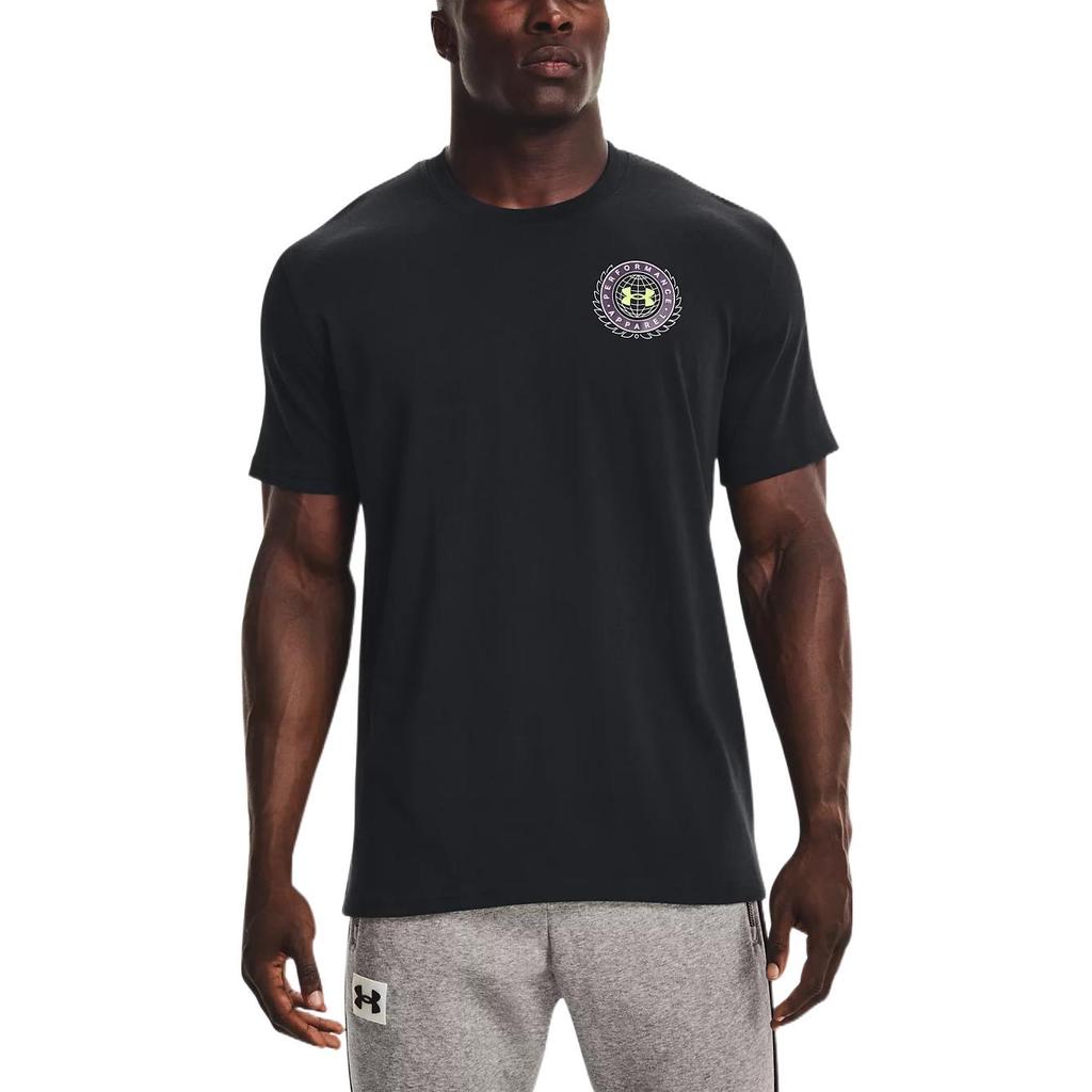 Under Armour Футболка с коротким рукавом и круглым вырезом с логотипом, мужская, черная 1366471-001