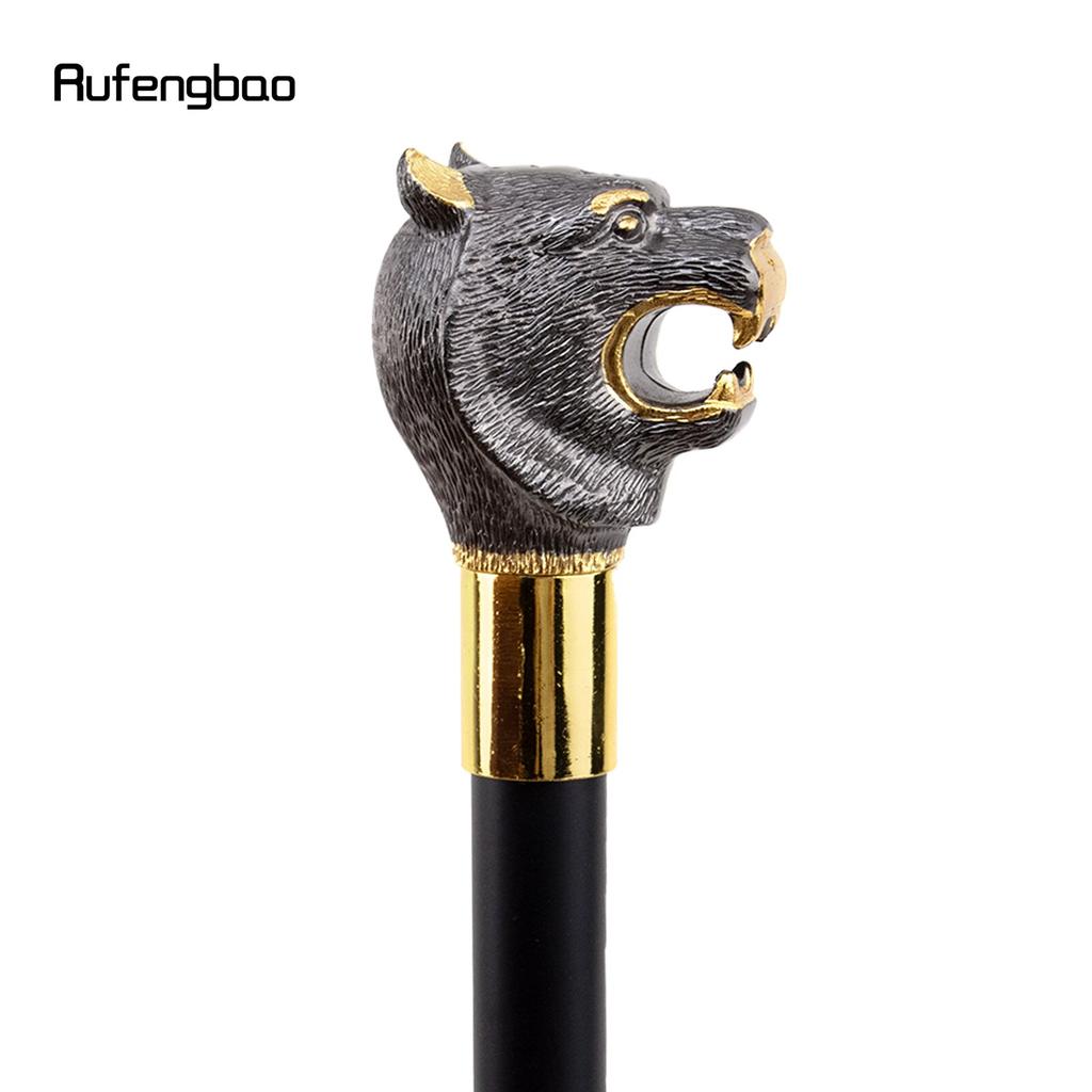 Golden Black Luxury Tiger Head Handle Fashion Walking Stick for Party Decorative Walking Cane Elegant  Knob Walking Stick 93cm