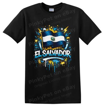 El Salvador Flag T Shirt Blue White Patriotic Splash Art Graphic Tee Gift Wear