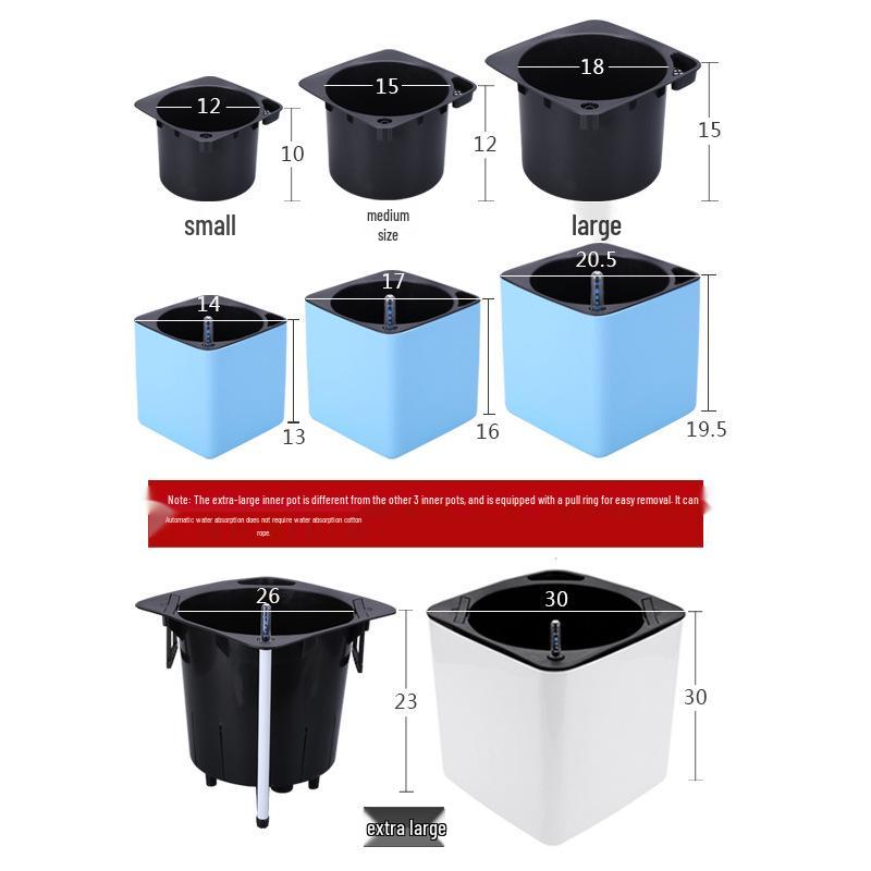 Square Plastic Desktop Flower Pot for Home and Office Gardening