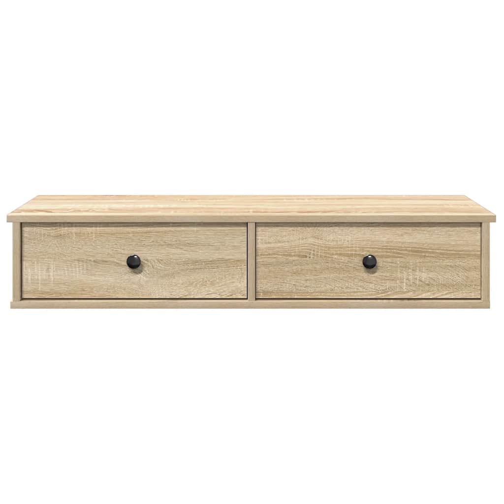 Vidaxl Półka Ścienna Z Szufladami, Dąb Sonoma, 100X37,5X19 Cm