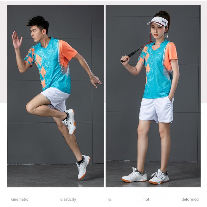 Unisex Short Sleeve Sports Top Badminton Tennis Ping Pong Breathable
