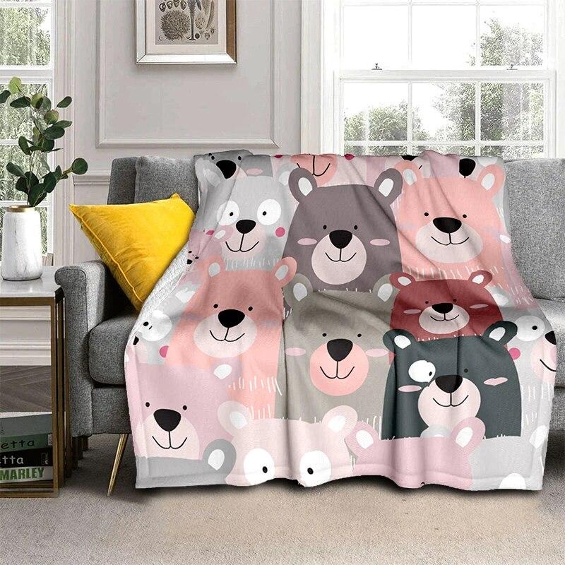 Мягкая плюшевая кровать с мультяшными животными, тонкие одеяла для пикника с героями мультфильмов, современное фланелевое одеяло Gedruckt Bettdecke Geschenk
