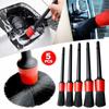 5Pcs Car Cleaning Brush Kit Auto Detail Brushes Dust Brushes For Car Interior Detailing Brush Set Wheel Rims Clean Brush Tools