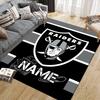 Custom Name,Las Vegas Raiders Home Sofa Decoration for Living Room & Bedroom, Non‑Slip Play Flannel Floor Mat for Game Room